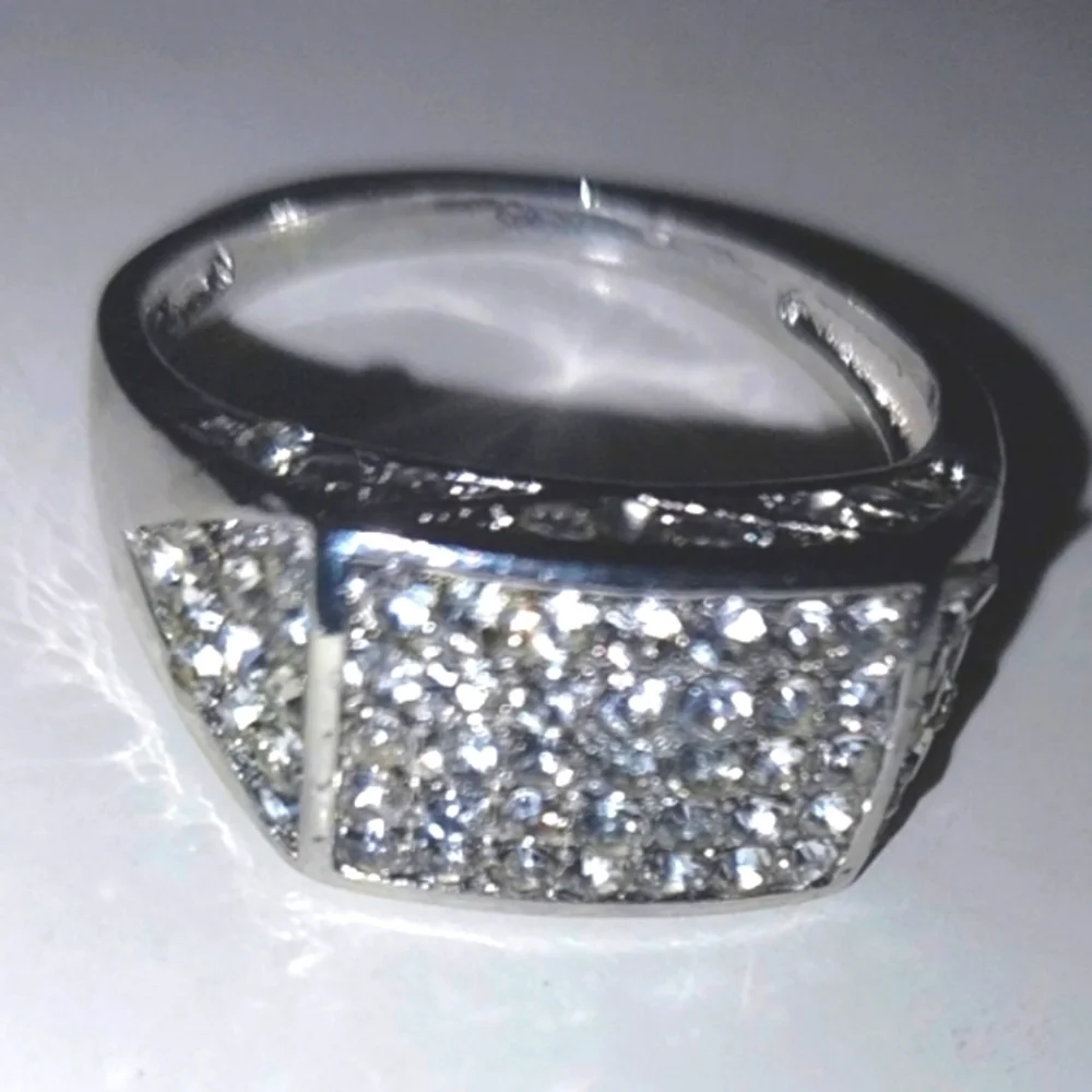 Modern Men's 925 Blinged Out Ring Sz 11